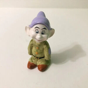 Dopey Figurine Ceramic  Snow White 3 Inch Tall Figure Unmarked